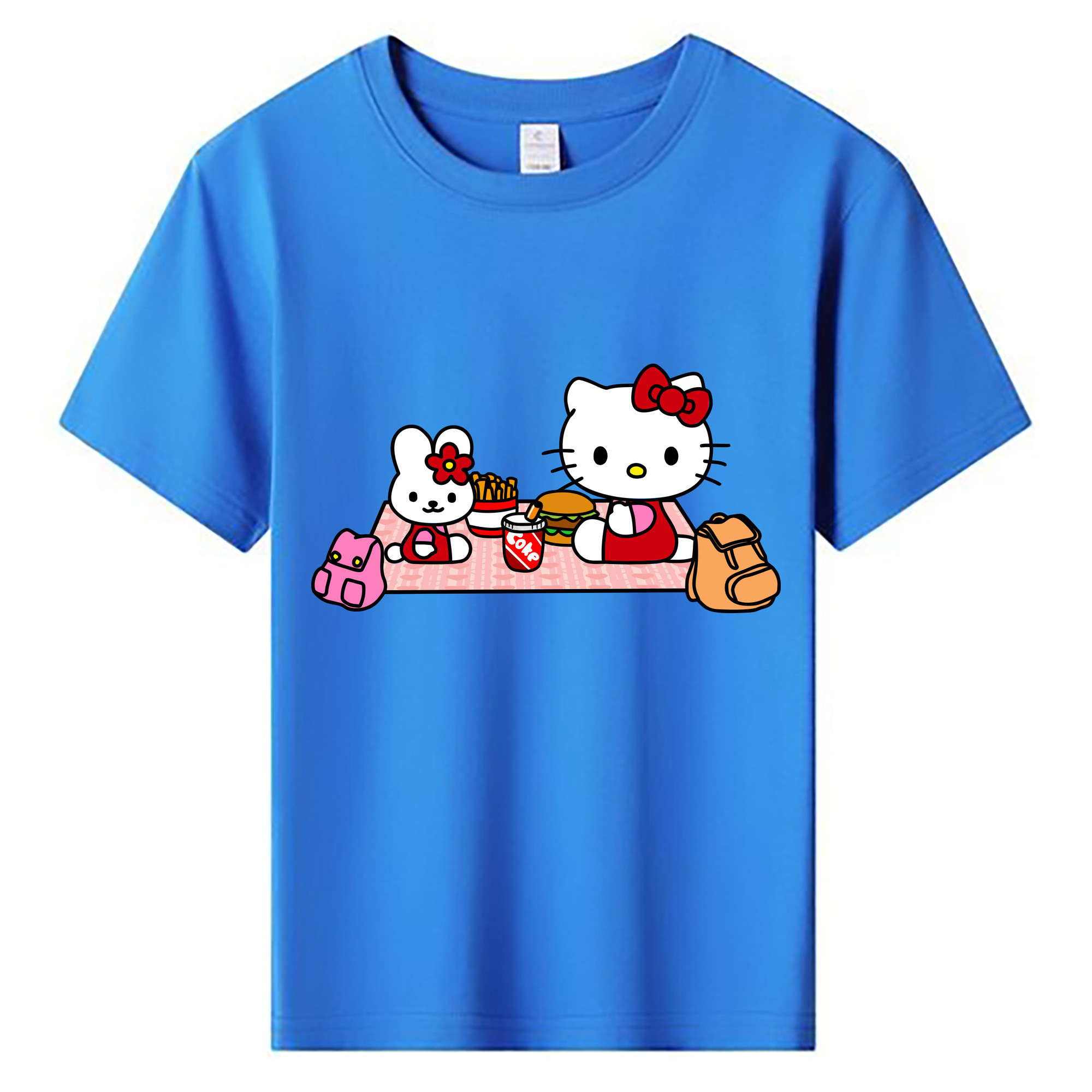 （画像用） Hello Kitty ハローキティ 綿100％キッズTシャツ（フロントプリント）